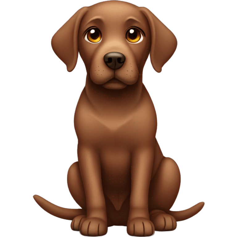 Brown Sweet Labrador with a cute looking face emoji