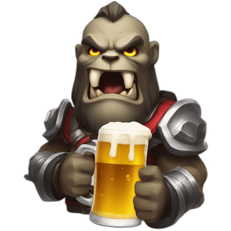 Sion from League of Legends with a beer emoji