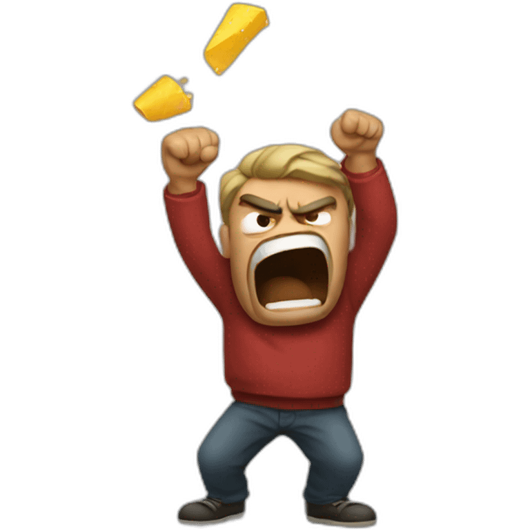 angry man throwing party emoji