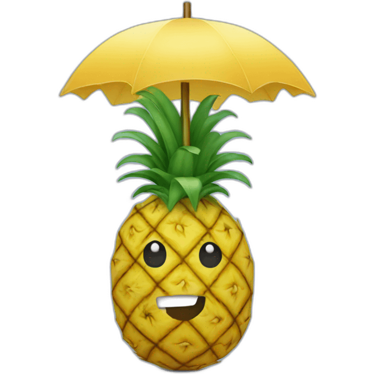 pineapple cut with straw and umbrella emoji