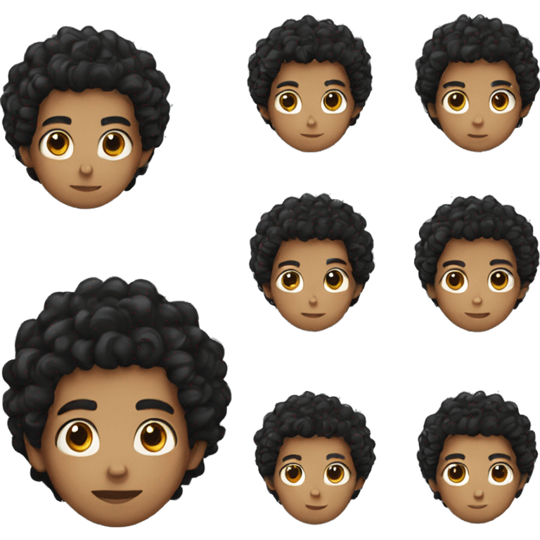 boy with black curly hair emoji