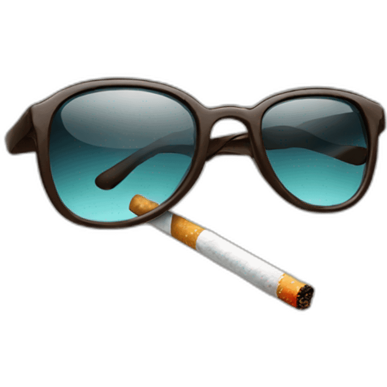 Sunglasses emoji smoking a cigarette emoji