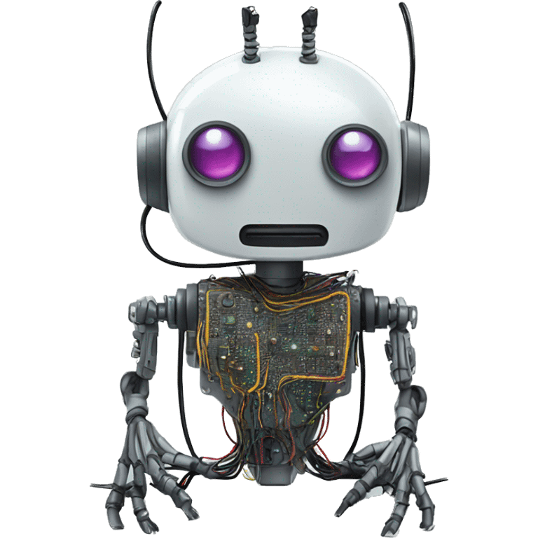 Alien robot with wires and circuits emoji