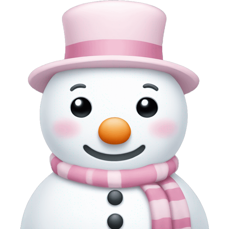 Cute white and light pink snowman emoji