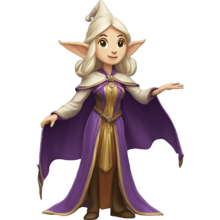 D&D Caucasian female noble wizard elf casting a spell  emoji