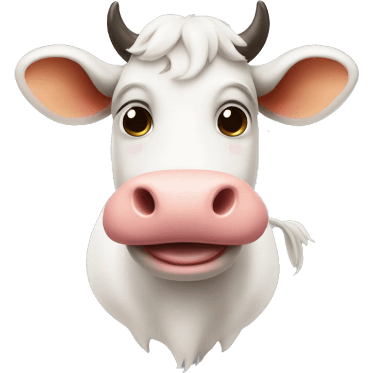 cute cow with moustache emoji