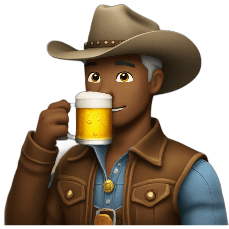 cowboy drinking beer emoji