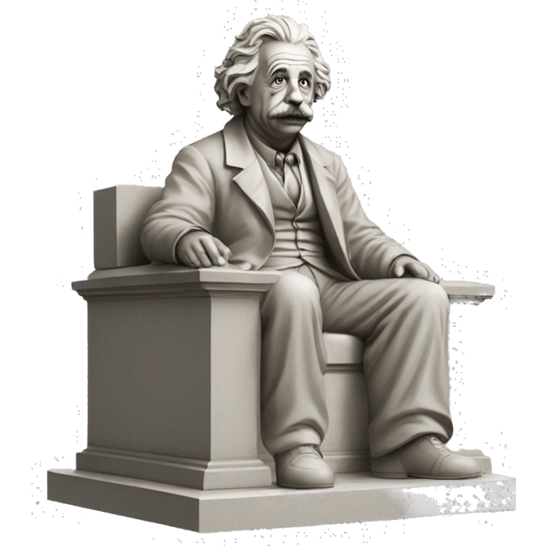 sitting philosopher-statue as albert einstein emoji