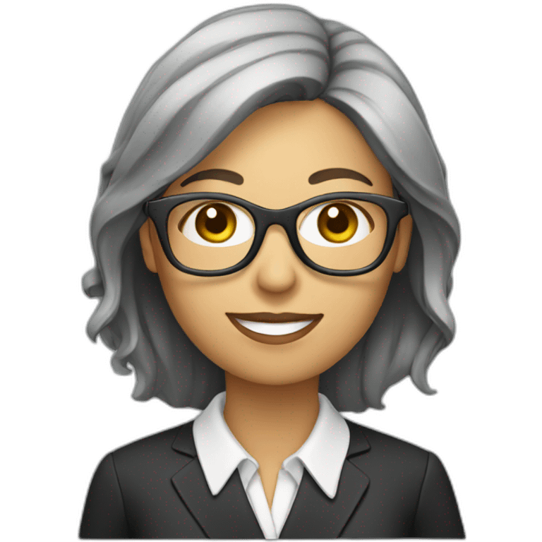 professional woman with glasses holding papers emoji