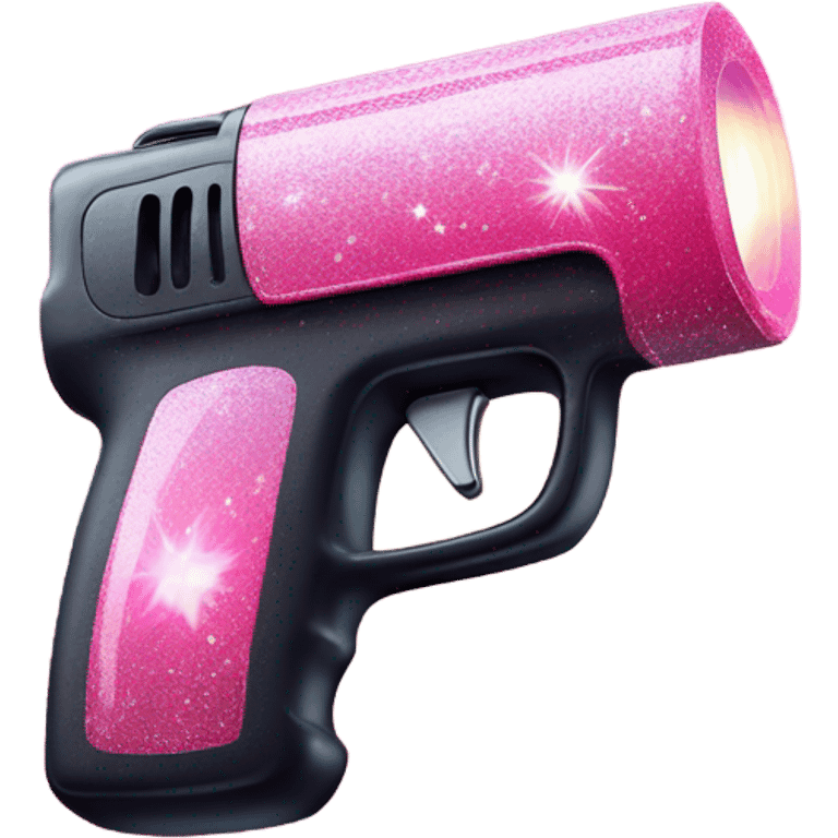 Pink ombre stun gun with glitter  emoji