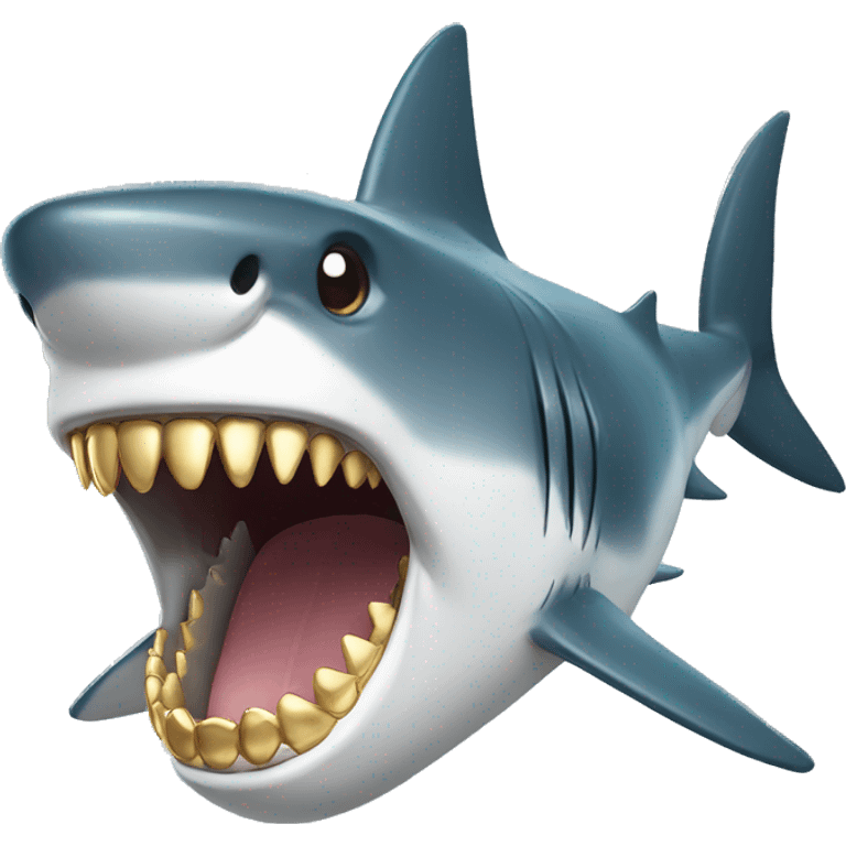 A shark with gold teeth  emoji