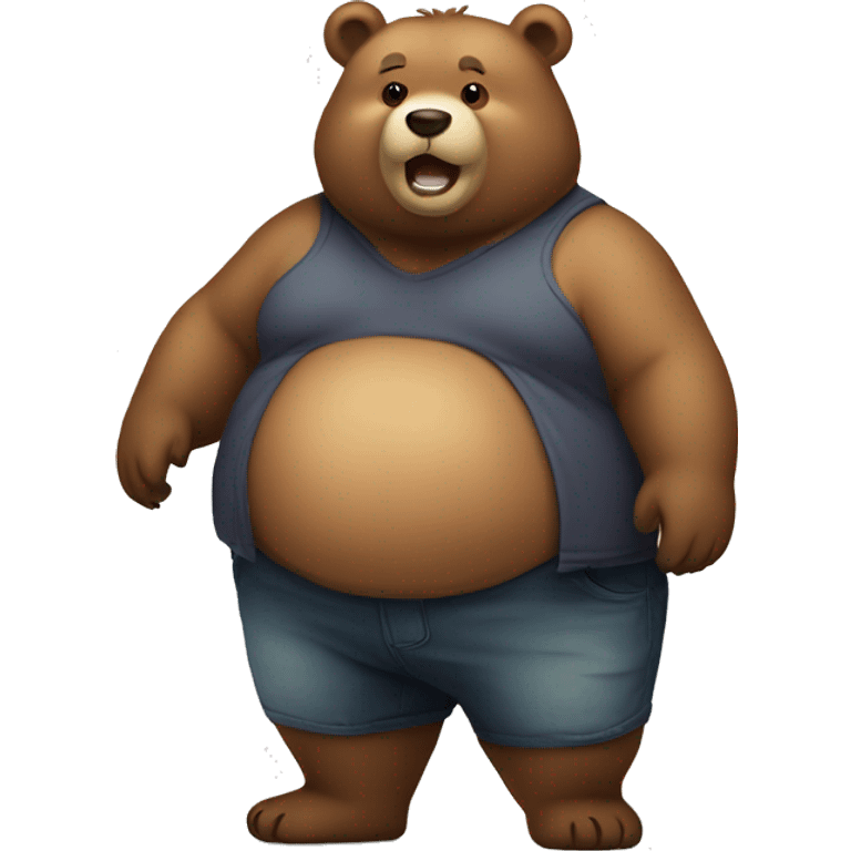 chubby bear with a belly emoji