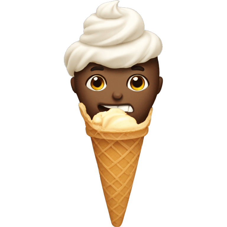 Face eating ice cream emoji