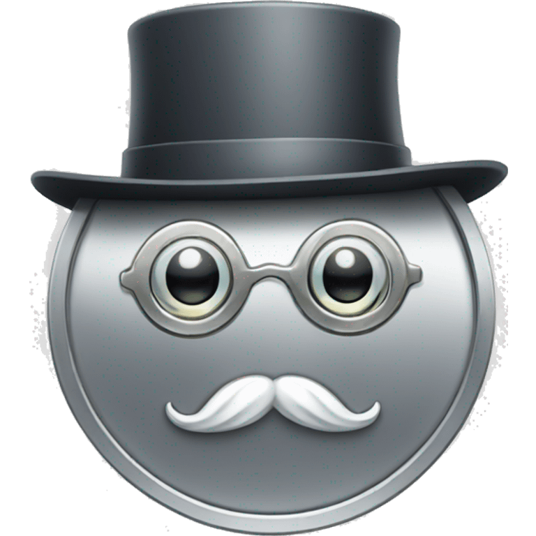 silver coin with monocle emoji