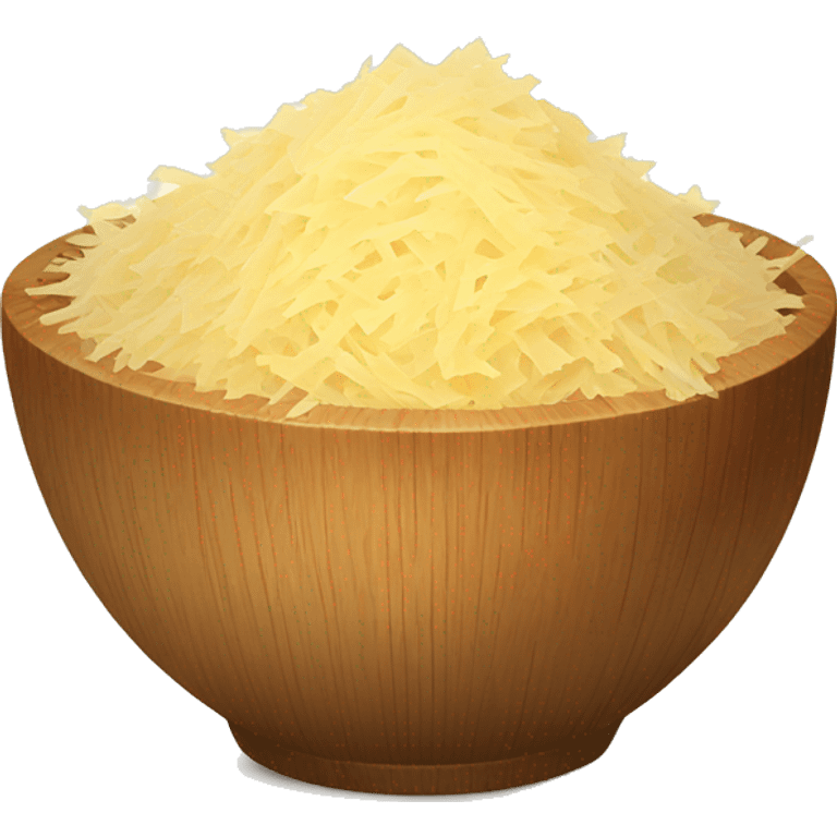 grated parmesan in a wooden bowl  emoji