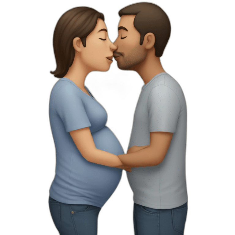 pregnant man kissing man emoji