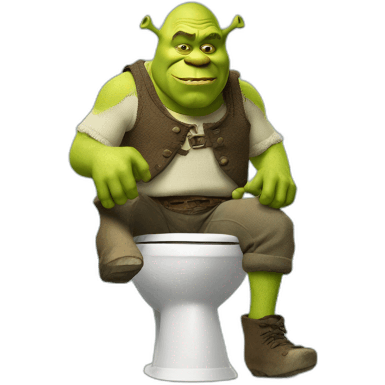 Shrek sitting on a toilet emoji