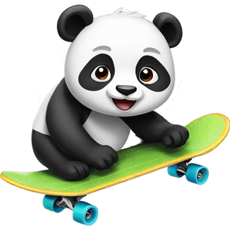 Panda riding a skateboard  emoji