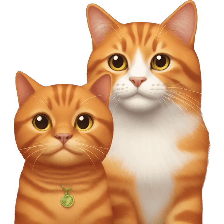 Big orange cat AND small tricolour cat emoji