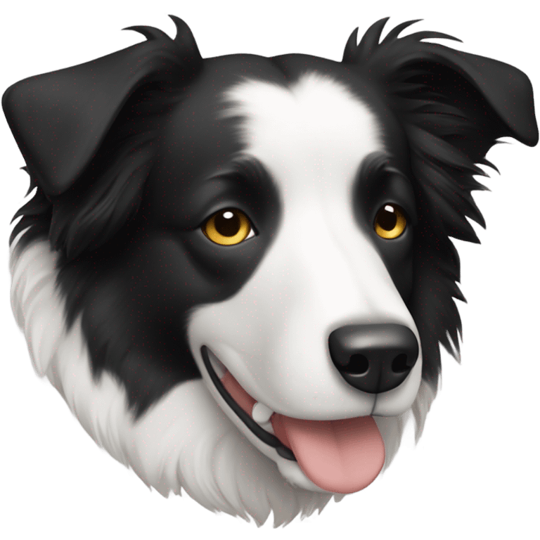 Sleeping black and white border collie emoji