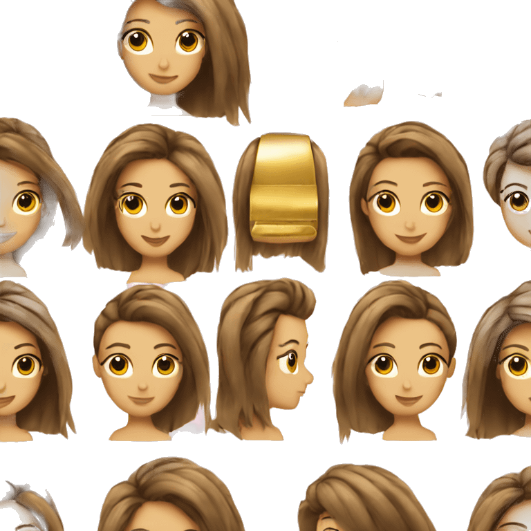 A gold straightener hair emoji