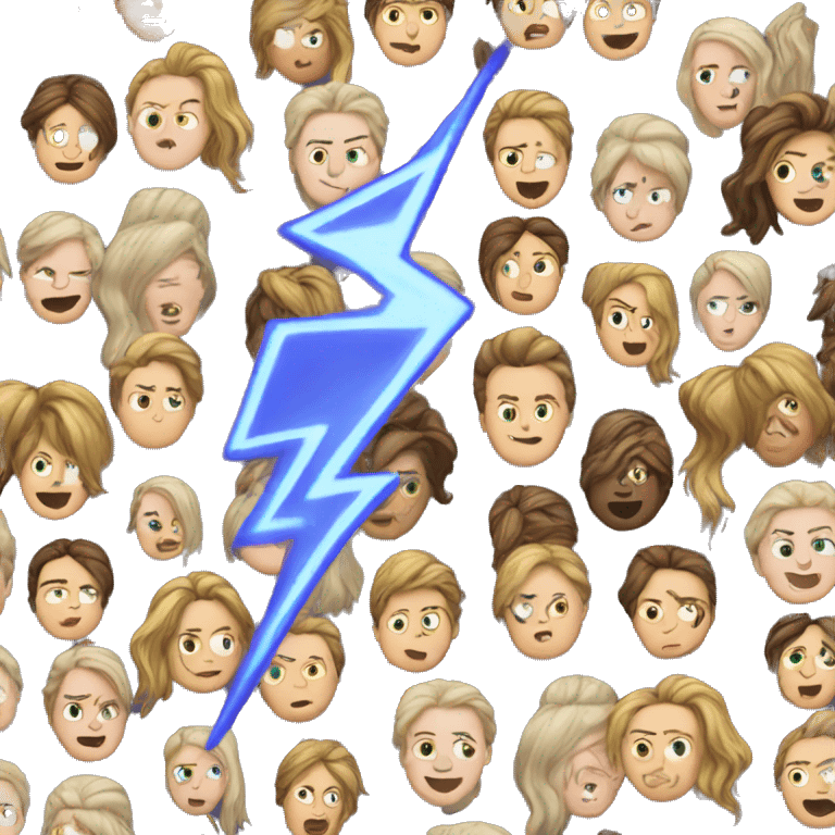 Lightning strikes a white woman's hair emoji