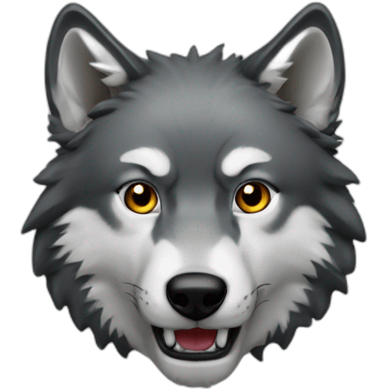 wolf withe black glassi emoji