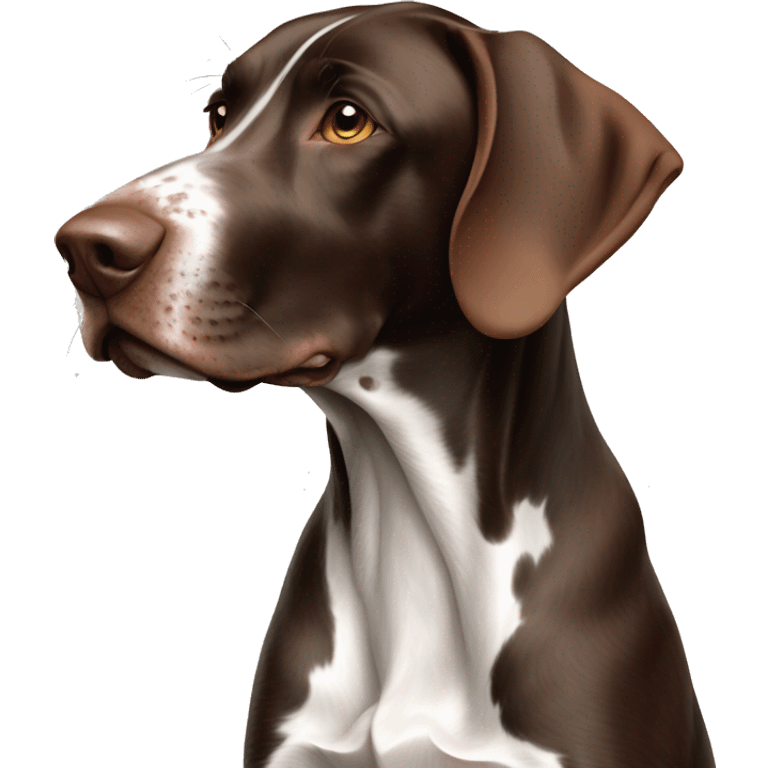 brown and white german shorthaired pointer  emoji