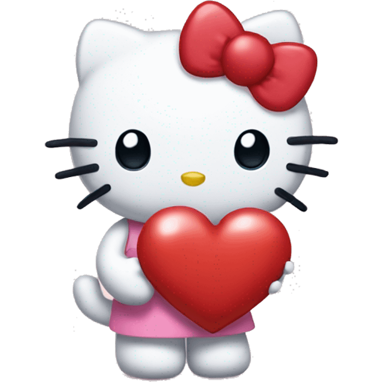 Hello kitty holding a heart  emoji