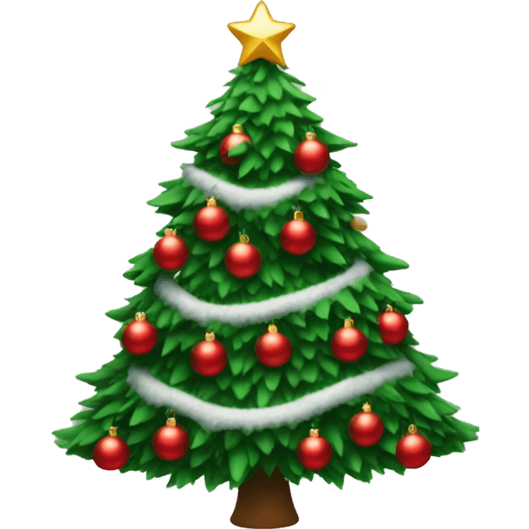 Christmas tree with red ornaments emoji