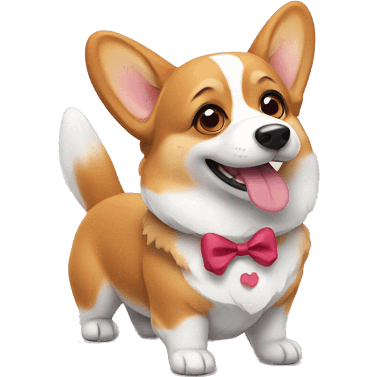 Corgi with a bow emoji