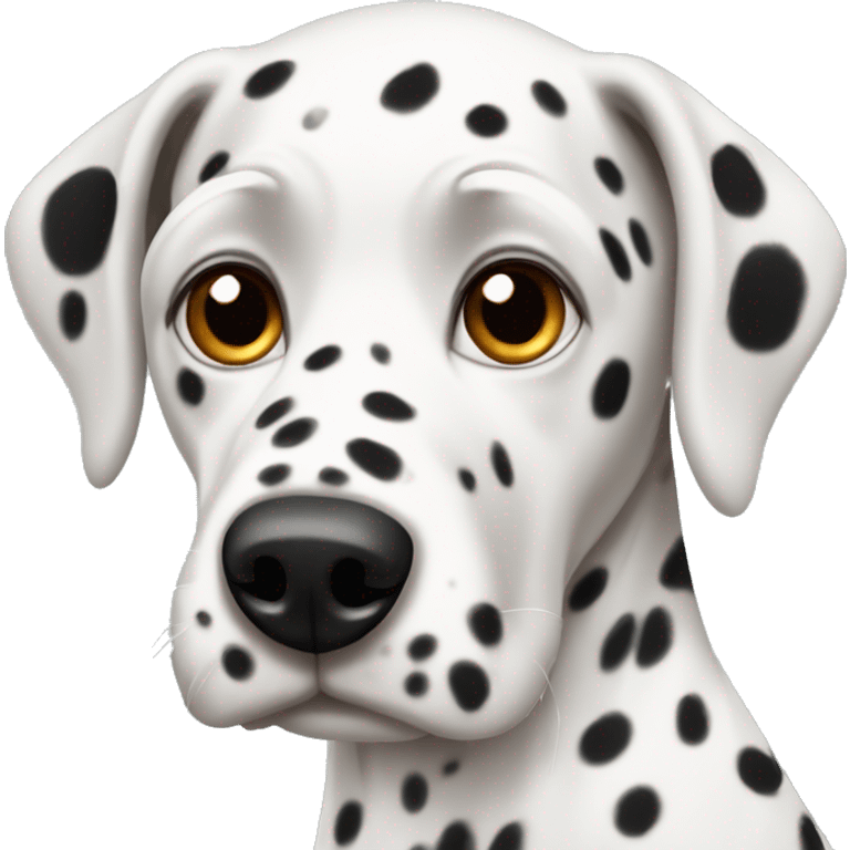 Dalmatian with dark spots around eyes  emoji