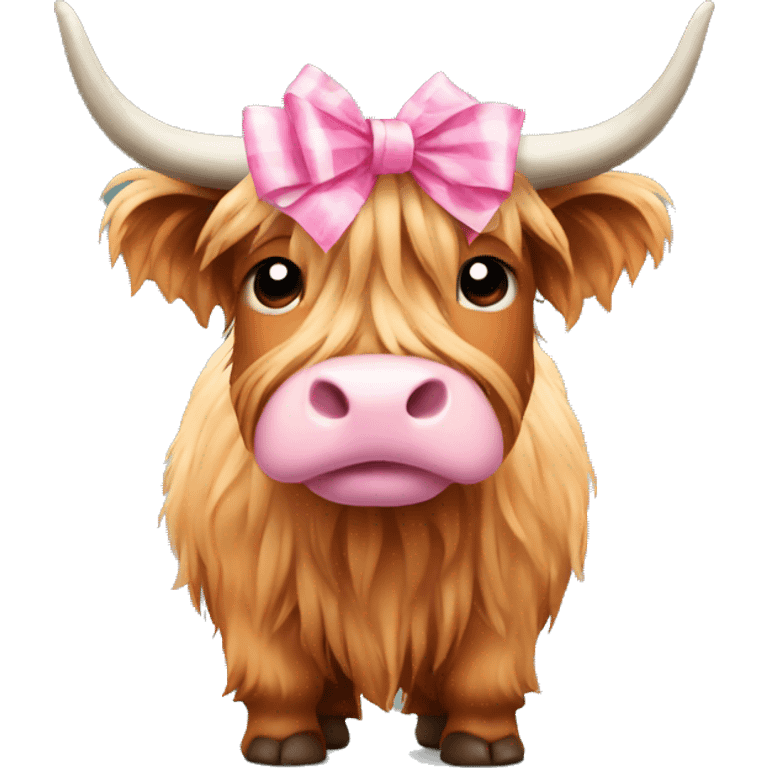 Highland cow with pink bow emoji