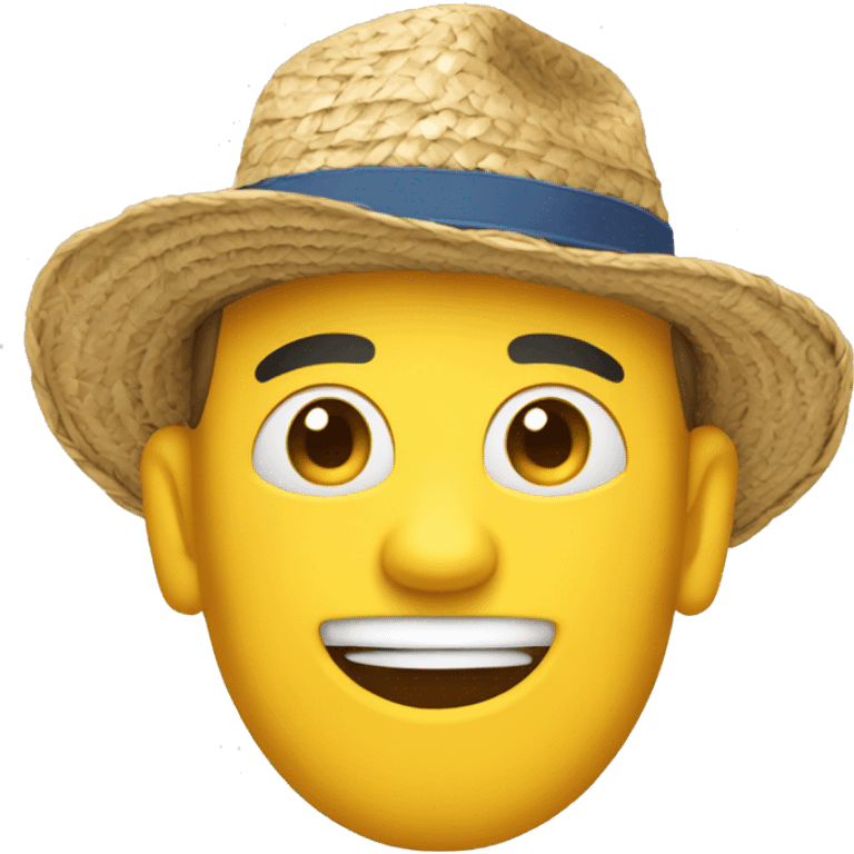 homme avec un chapeau de paille été emoji