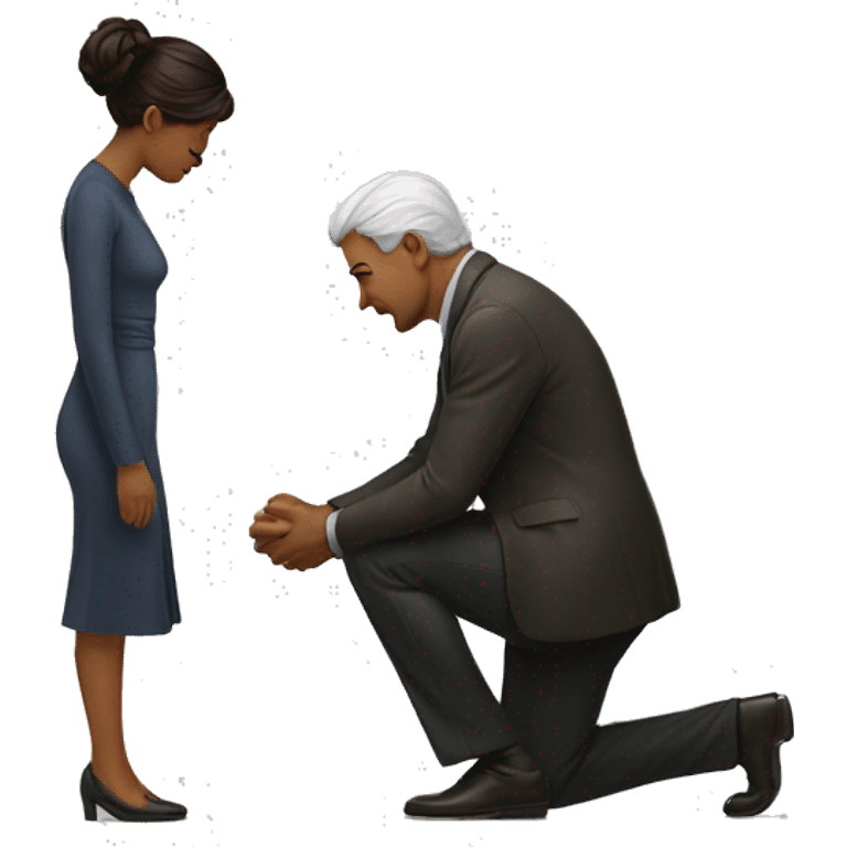 man bows to woman emoji