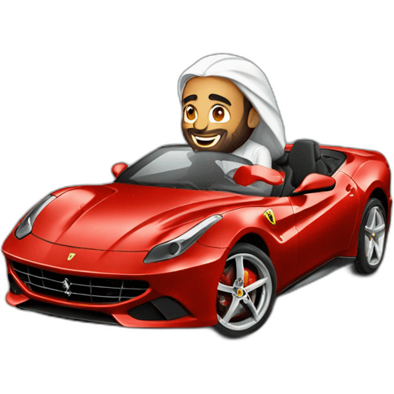 Saudi guy riding ferrari emoji