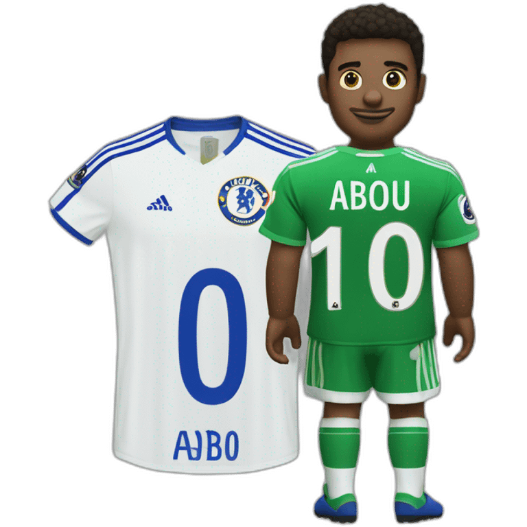 A Chelsea shirt with Abdou written on it and the shirt's number ten   emoji