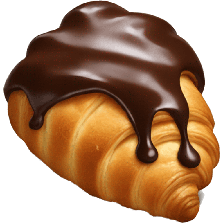 Dripping chocolate croissant  emoji