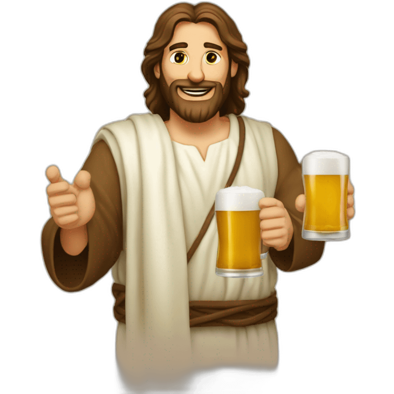 Jésus qui boit une bière emoji