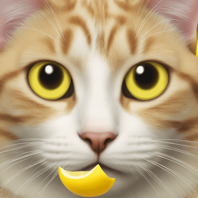 Cat with a Lemon on his nose  emoji