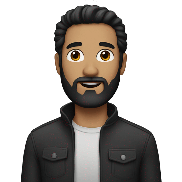 man with black hair and black beard emoji