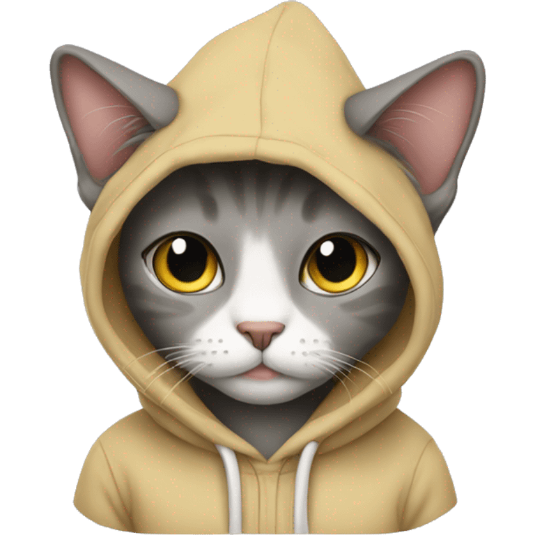 cat wearing a hoodie emoji