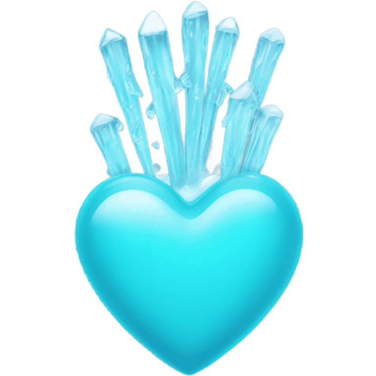 Cyan heart with icicles emoji