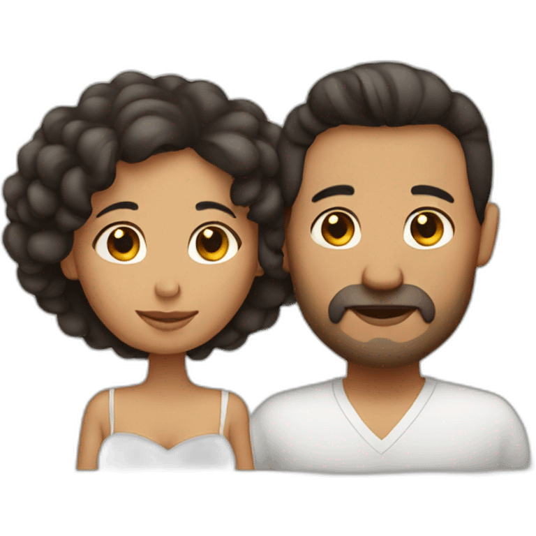 Latin pregnant wife and no mustache husband emoji