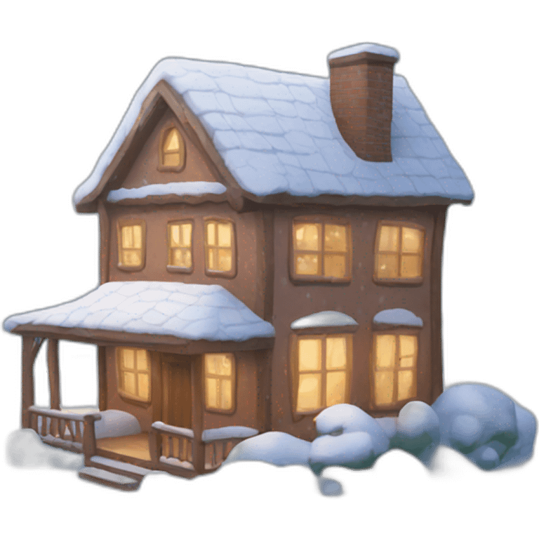 house in the snow emoji