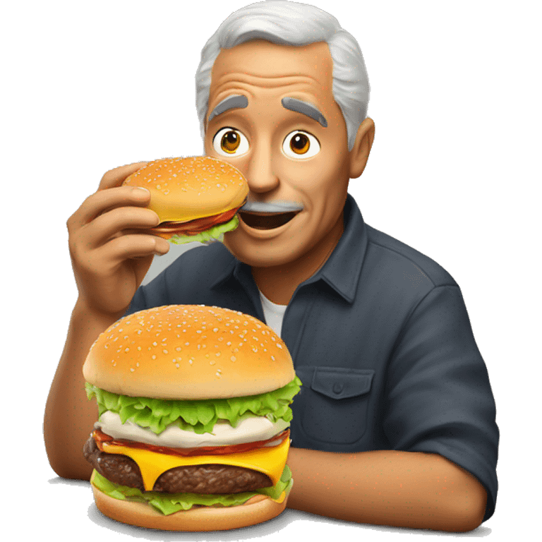 My father eating Burger’s  emoji