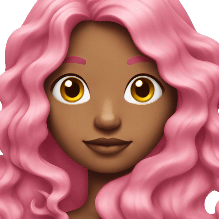 Pink long wavy hair mermaid  emoji