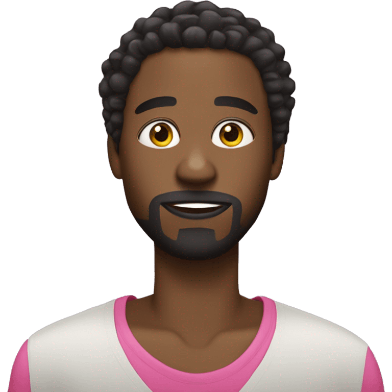 Black guy with goatee and short dreads with pnk tips emoji