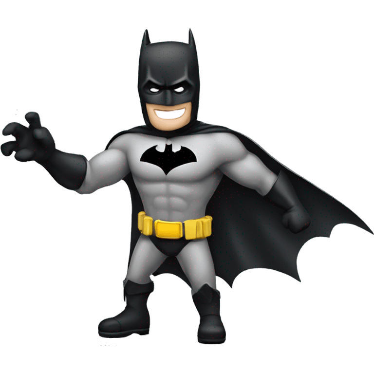 batman standing on one foot and raising one hand emoji