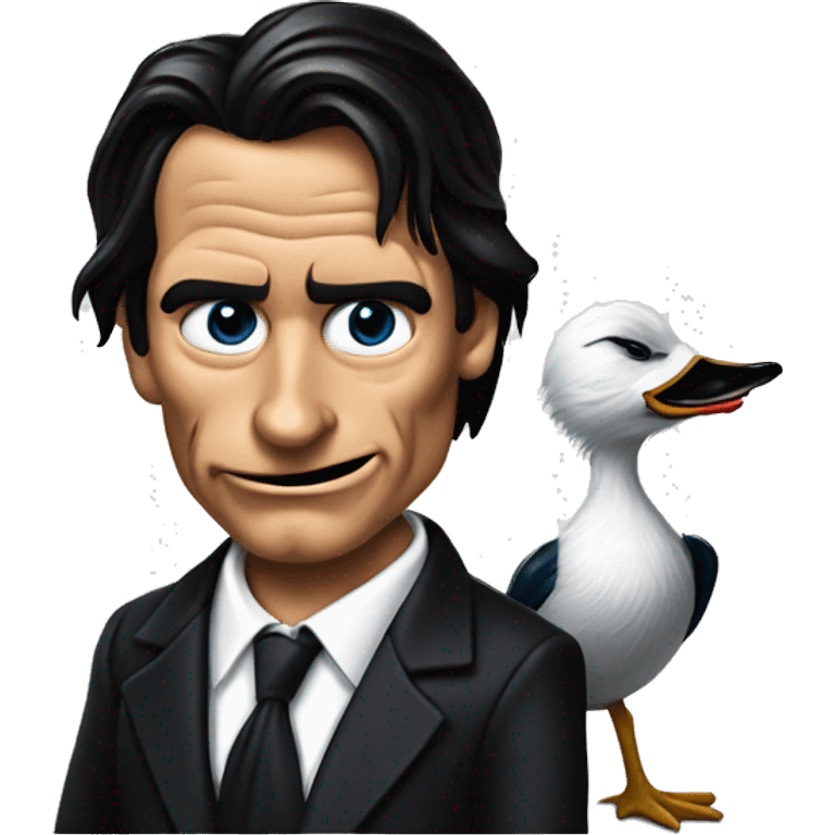 Donald Duck dressed as Patrick Bateman American Psycho movie portrat emoji